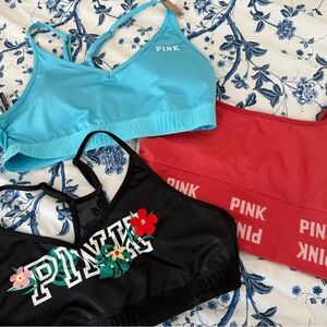 PINK Victoria's Secret Sports Bras - Blue, Red, Black